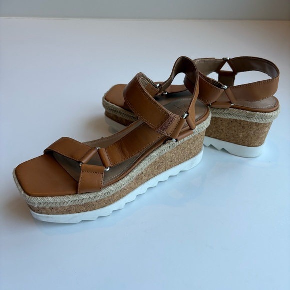 Marc Fisher Gylian Platform Leather Sandals in Tan - Picture 2 of 5